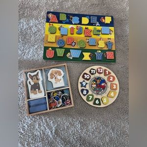 Paw Patrol Alphabet Board, Clock and Figure Dress up Playset!